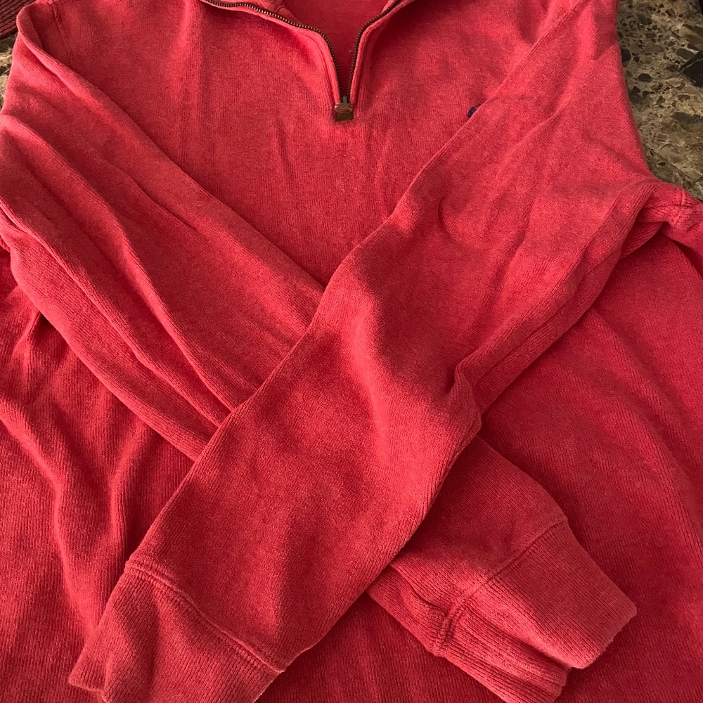 Polo Men’s  red medium  quarter zip pullov